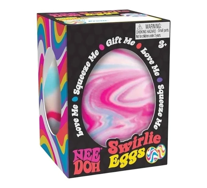 NeeDoh Swirlie Egg Squishy Fidget Toy Pink