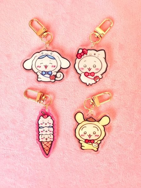 Chiikawa Charms Keychains with Free Holographic Sticker Gift