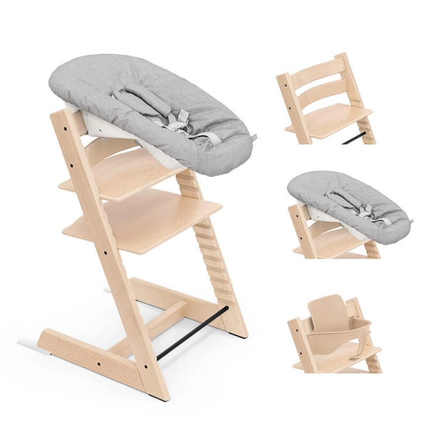 Chaise haute Tripp Trapp + Baby Set + Newborn Set Natural