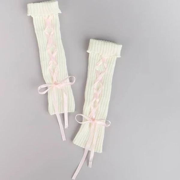 Windsor Cozy Coquette Rib Knit Bow Leg Warmers