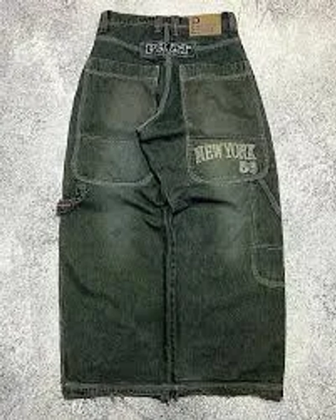 Y2k Aesthetic Vintage Straight Baggy Letter Print Jeans