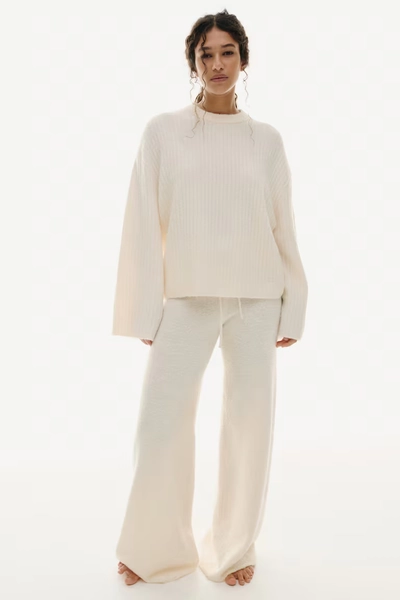 Rib-Knit Wool-Blend Sweater - Cream