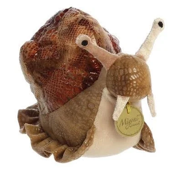 Aurora Small Garden Snail Miyoni Realistic Stuffed Animal Brown 7.5"