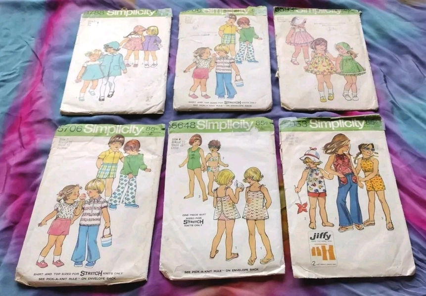VTG Lot Of Cut Children's Clothes Patterns Simplicity 60s And 70s
