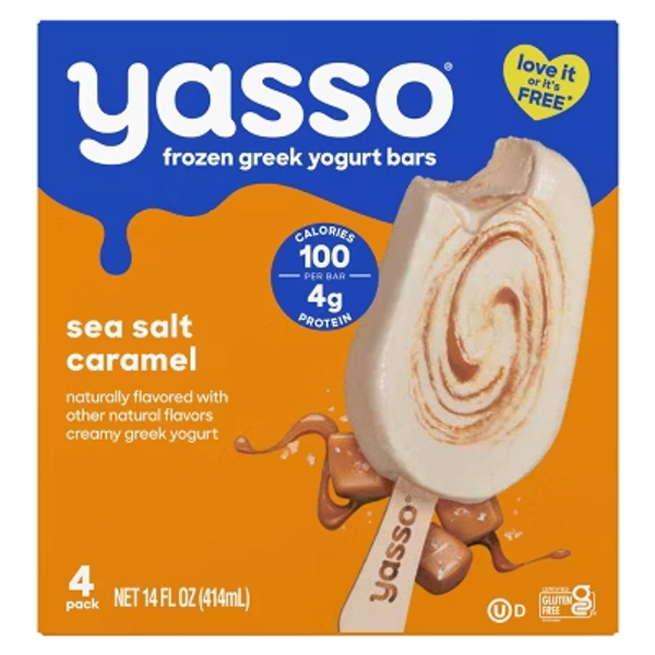 Yasso Frozen Greek Yogurt - Sea Salt Caramel Bars - 4pk/14 fl oz