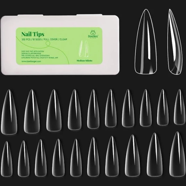 Gel Nail Tips Pre-Shaped Extension System Clear False Nail