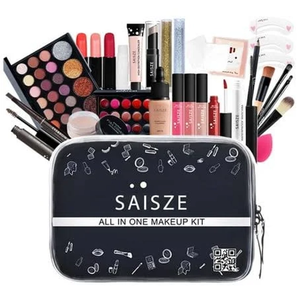 Cosprof All-in-one Makeup Kit, 27 Pcs Travel Makeup Gift Kit Complete Starter Makeup Bag Lip Gloss Lipstick Concealer Blush Powder Eyeshadow Palette,