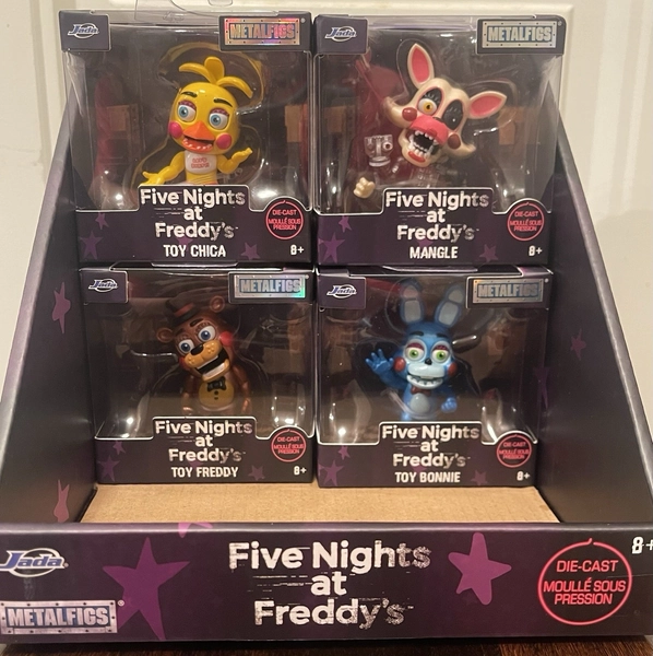 SET OF FIVE NIGHTS AT FREDDY'S DIE CAST METALFIGS JADA TOYS FNAF +Display BOX