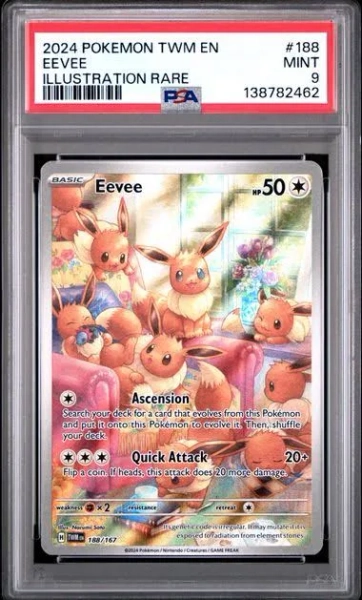 Pokemon Eevee 188/167 Illustration Rare 2024 Twilight Masquerade PSA 9