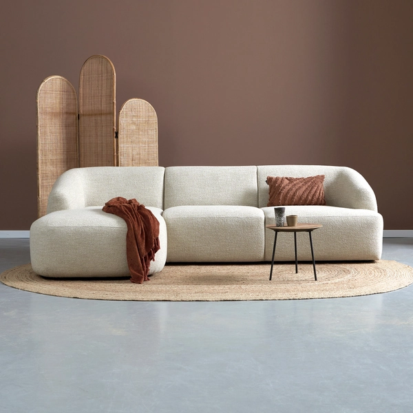 Kleine hoekbank beige