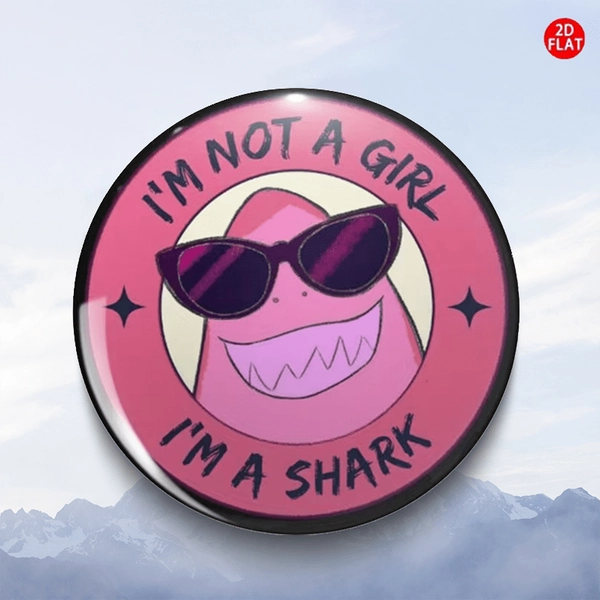 2D Flat, Shark Fashion Glasses 2026 Latest Cartoon Anime Plastic Pin/Brooch/Badge 2D FLAT, Suitable for Small Accessories Like Clothing, Hats, Backpacks — Fashion Accessories for Friends, Classmates, Colleagues — A Cost-Effective Gift Idea, 2D Flat