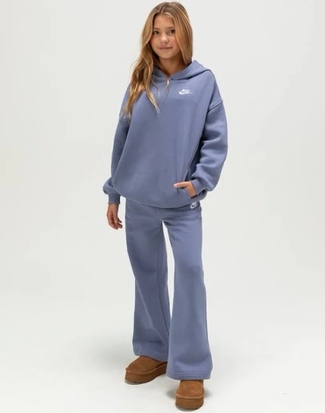 Nike Sportswear Club Girls Wide Leg Fleece Pants - Indigo - Size: Small