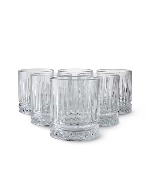 6 Clear Manhattan Tumbler Glasses - Clear - Miscellaneous