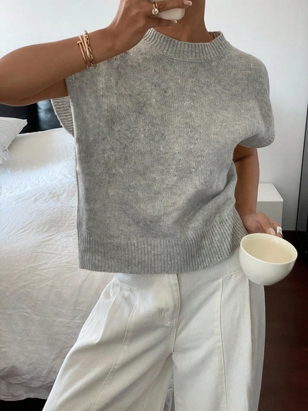Siren Gaze Women's Casual Elegant Short Sleeve Knit Sweater, Suitable For Summer,Knitted Sweater