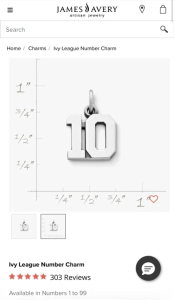 Ivy League Number Charm
