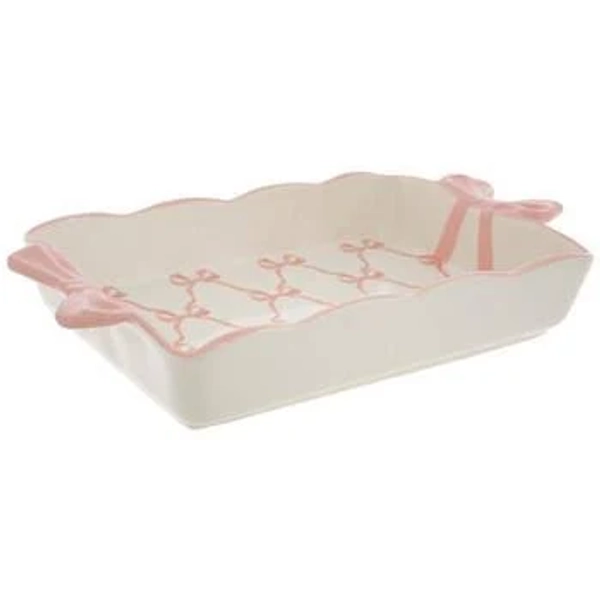 Pink Bows Ceramic Baker