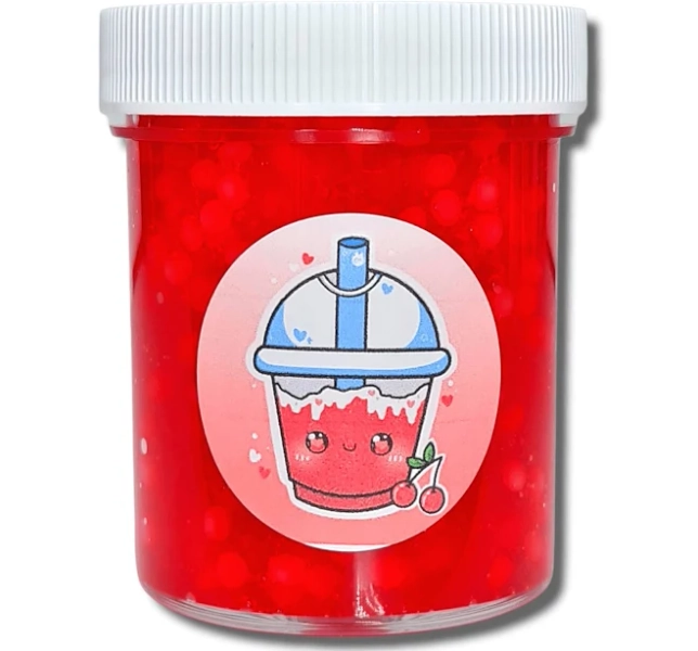 Hoshimi Slimes Cherry Slushy Handmade Crunchy Pellet Slime