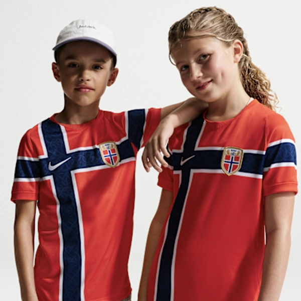 Norway National Team 2026 Stadium Home Big Kids' Nike Dri-FIT Soccer Jersey