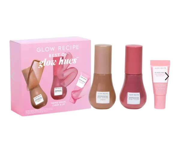 Favoris Glow Hues – Ensemble-cadeau sérum teinté, joues et lèvres