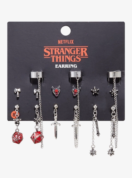 Stranger Things Hellfire Club Stud & Cuff Earring Set