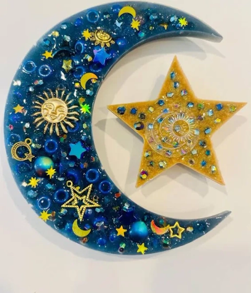 Celestial Silicone Pick Pad: Star & Moon Sensory Fidget Toy