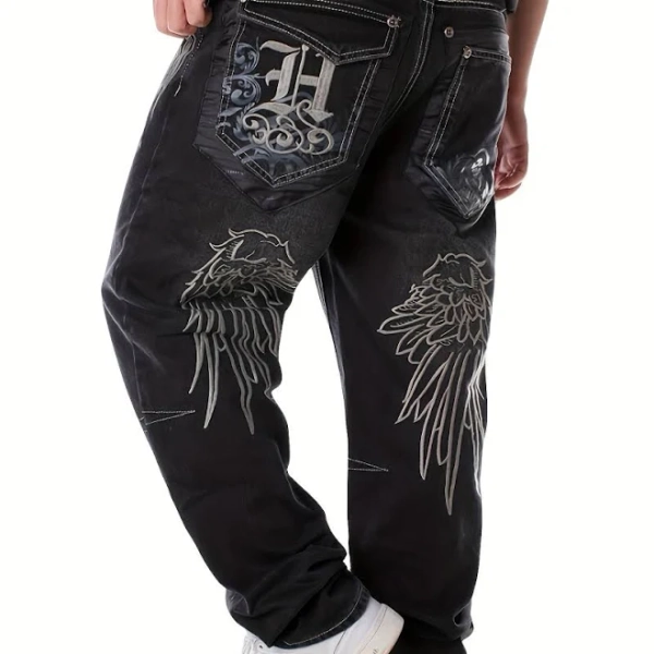 Boys' Horse Embroidered Straight-Leg Jeans