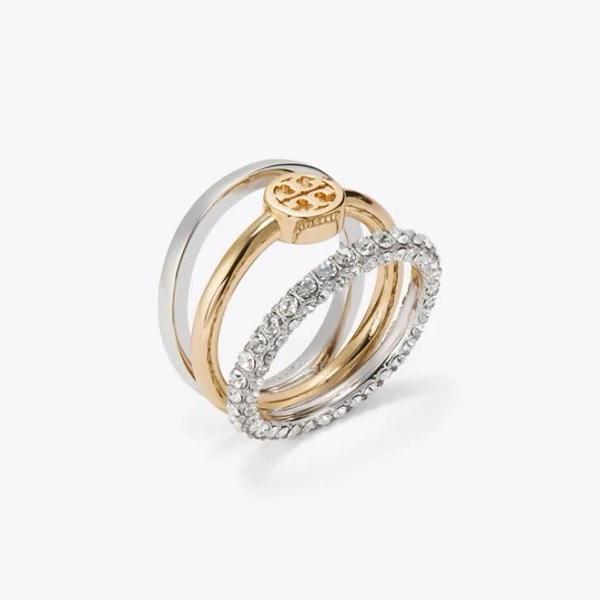 Tory Burch Women's Icon Pavé Stacking Ring