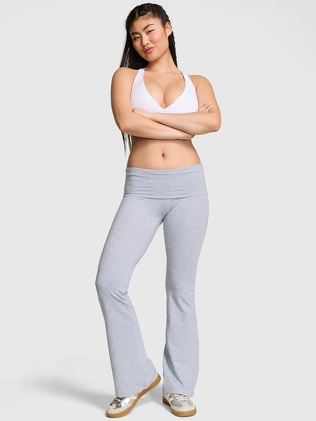 All-Day Cotton Foldover Flare Leggings