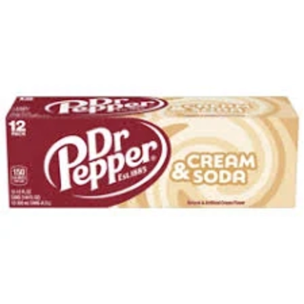 Dr Pepper Cream & Soda, 12 - 12 fl oz (355 ml) cans [144 fl oz (4.3 l)]