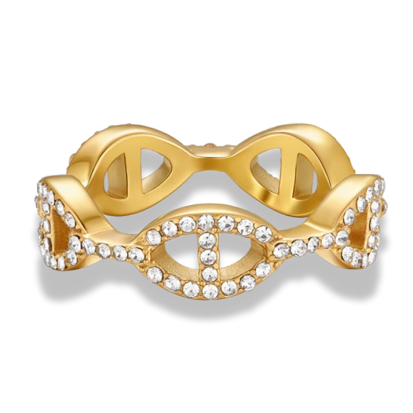 Pave Flow Deluxe Ring 14K Vergoldet - GOLD / 16