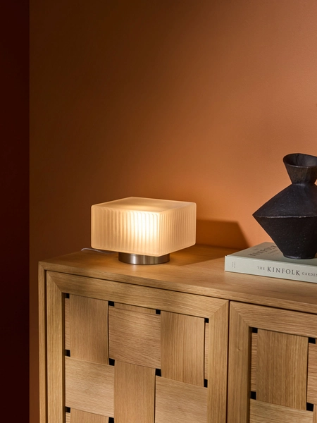 Alma Table Lamp in Silver/White