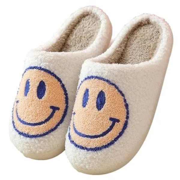 Pacificplex Women's Smiley Fuzzy Slippers