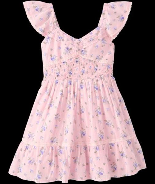 The Children's Place Girls Floral Pleated Smocked Dress