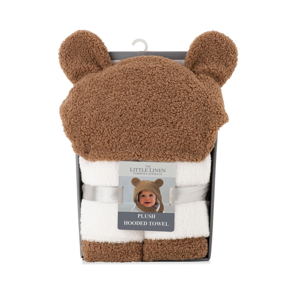 The Little Linen Co. Plush Hooded Towel Bushland Bear