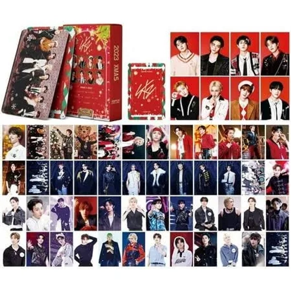 55pcs Stray Kids Lomo Cards Stray Kids Xmas 2023 New Album Stray Kids Postcards Gift for Fans