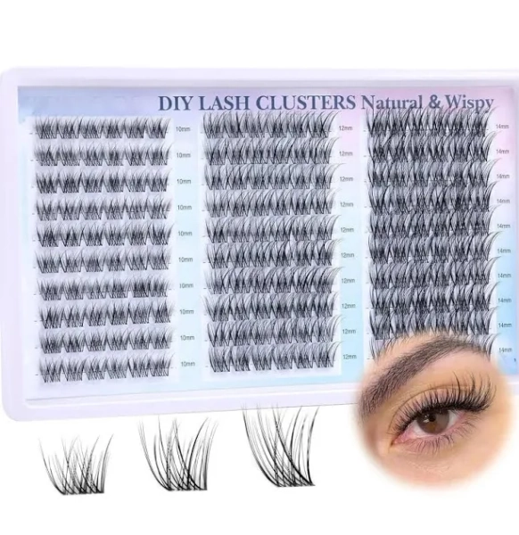 Lash Clusters Wispy Eyelash Clusters Natural CC-Curly Cluster Lashes Wispy Individual Lashes Eyelash Extension DIY Lash Extension