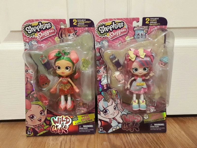 Shopkins Shoppies - Wild Style - Candy Sweets &amp; Pippa Melon - Set of 2 - NEW