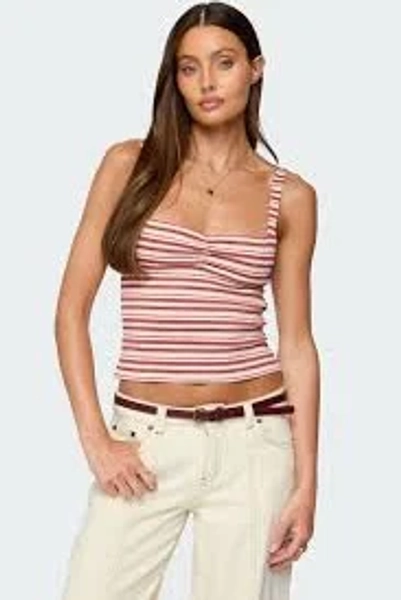 Edikted Women's Adelia Striped Ruched Tank Top
