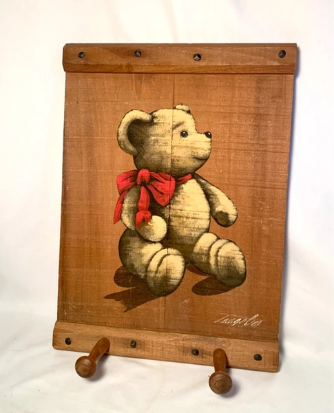 Teddy Bear Coat Hat Rack Cottage CoreLangelier Design Wood Art Nursery Wall