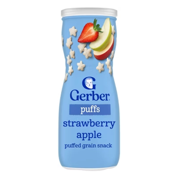 Gerber Non-GMO Baby Food Strawberry Apple Puffs Toddler Snacks - 1.48oz