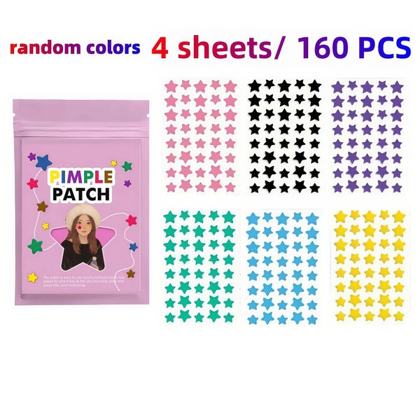 160/960 PCS Hydrocolloid Patch, Multi-color Spot Patch, Facial Blemish Cover Patch, Invisible Ultra-thin Design. Random Colors