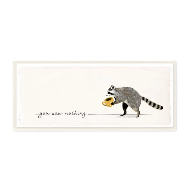 Stupell Home Decor You Saw Nothing Phrase Animal Humor Raccoon Coffee Wall Art