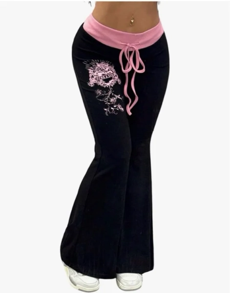 Amazon.com: SOLY HUX Women's Goth Flare Pants Grunge Pants Flare Leggings Bootcut Bell Bottoms Emo Scene Y2k Clothes Black Graphic X-Small : Clothing, Shoes & Jewelry