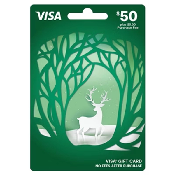 Visa Holiday $50 + $5 Fee Gift Card