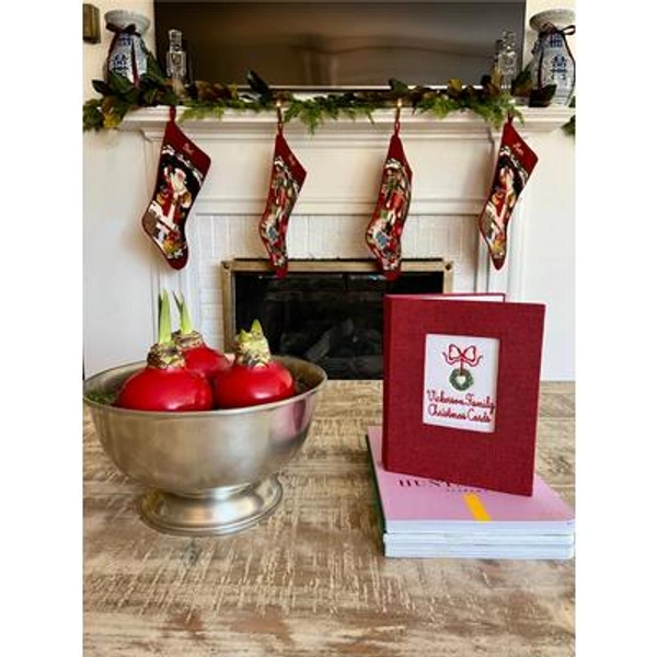 Christmas Card Photo Album with Embroidered Cover