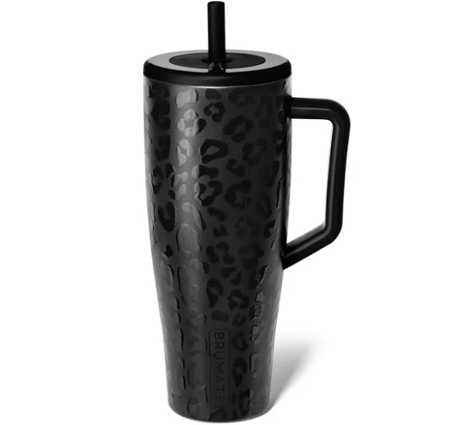 BrüMate Era 40oz Onyx Leopard Straw Tumbler