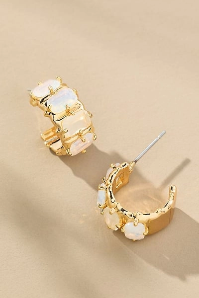 Crystal Baguette Huggie Hoop Earrings
