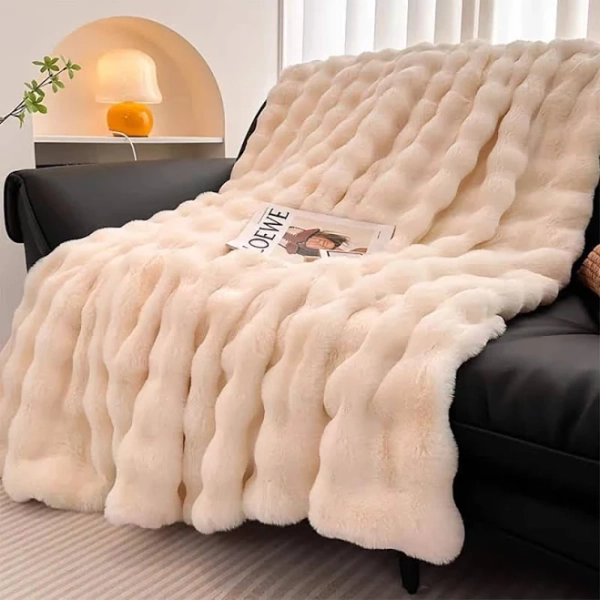 Goolela LATB Faux Fur Throw Blanket 60