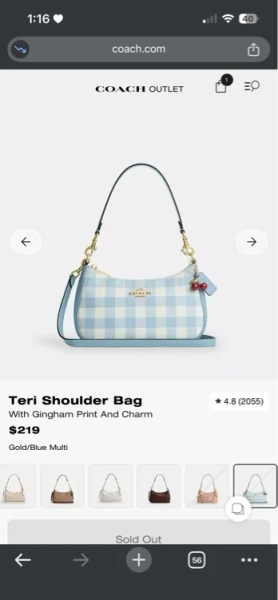 Teri Shoulder Bag With Gingham Print And Charm | Search | COACH