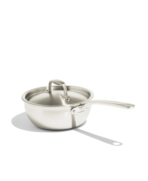 Made In Stainless Steel Clad 2-Quart Saucier with Lid - Stainless clad